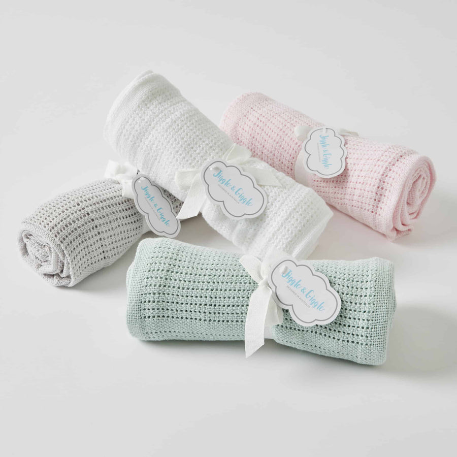 Celluar Baby Blankets 4 Assrt Colours
