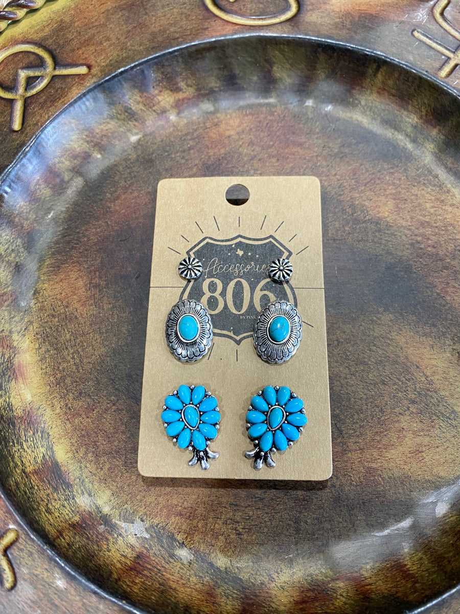 Squash Blossom Post Earring Set