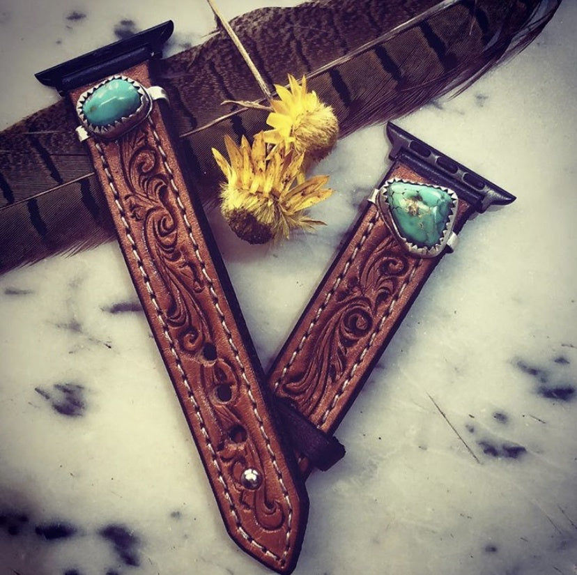 Leather Turquoise iWatch Band