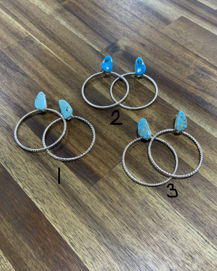 Takota Turq Hoop Earrings