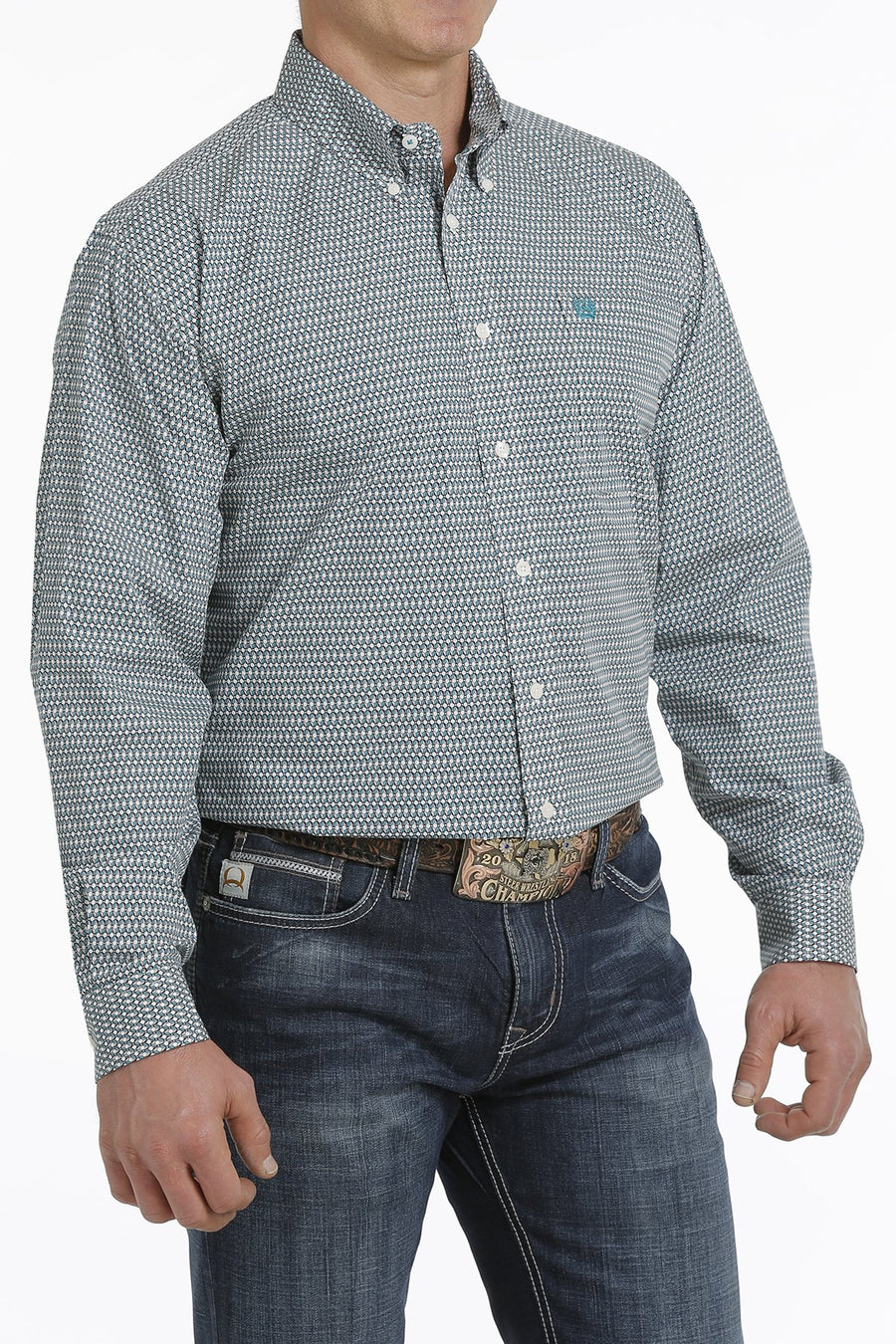 Cinch Men’s Teal/Cream Arena Ready Shirt